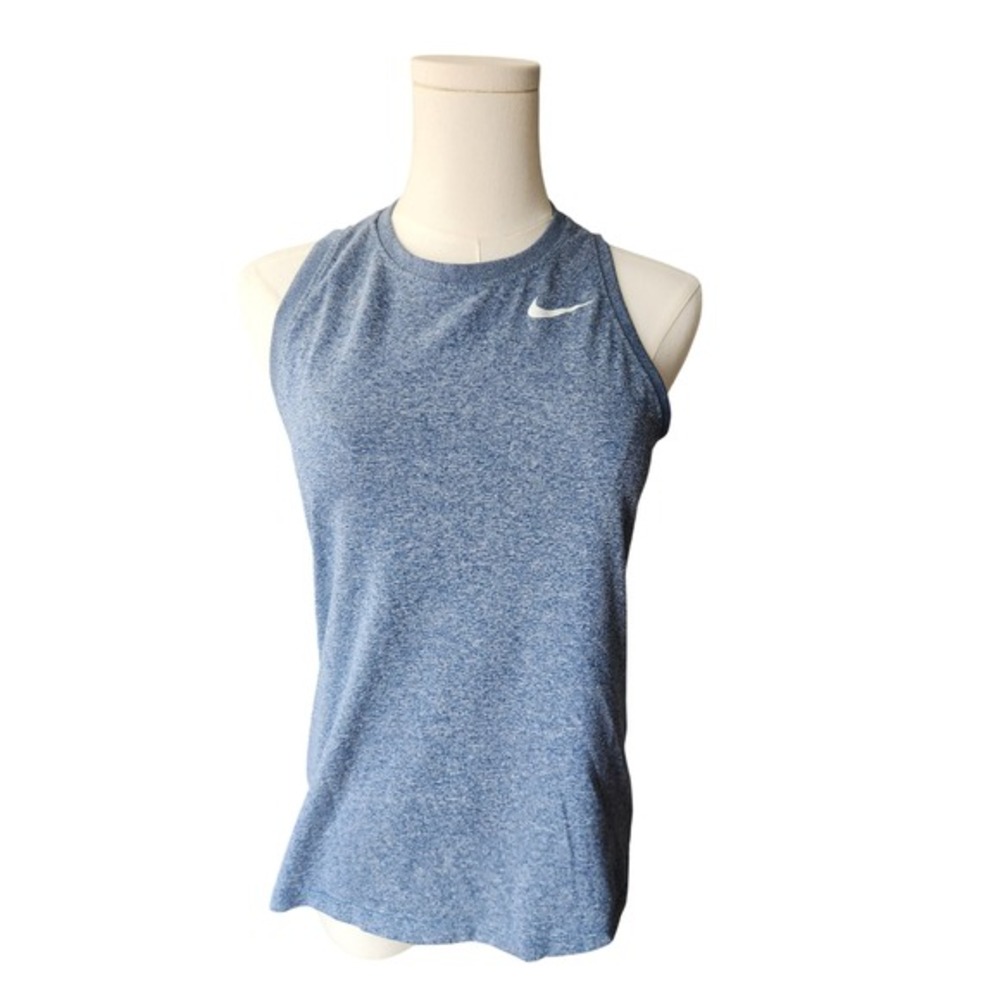 Nike Dri-FIT Womens Blue Heather Sleeveless Training Tank Top Small